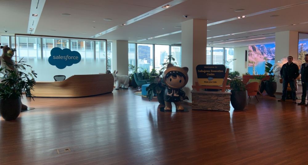 Salesforce Innovation Center lobby before a customer session