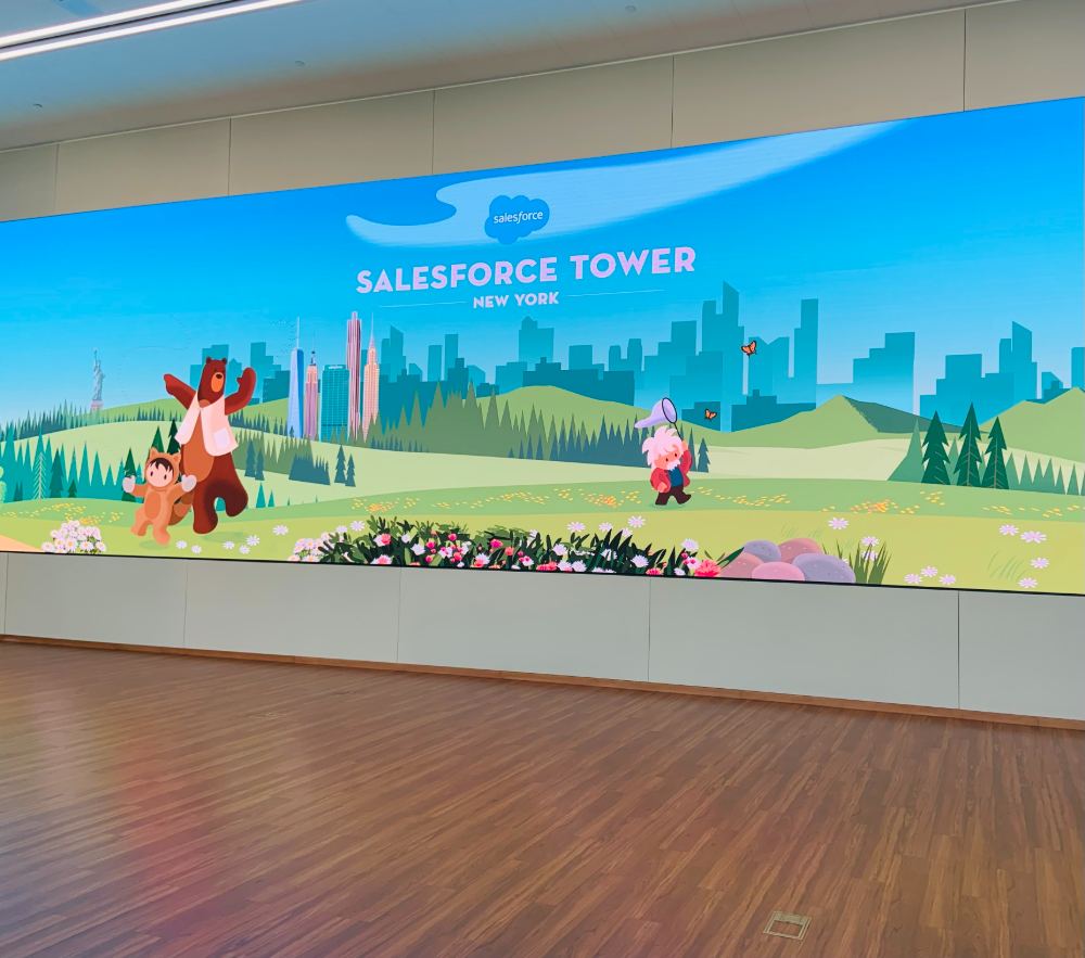Salesforce Tower New York mural in the event space
