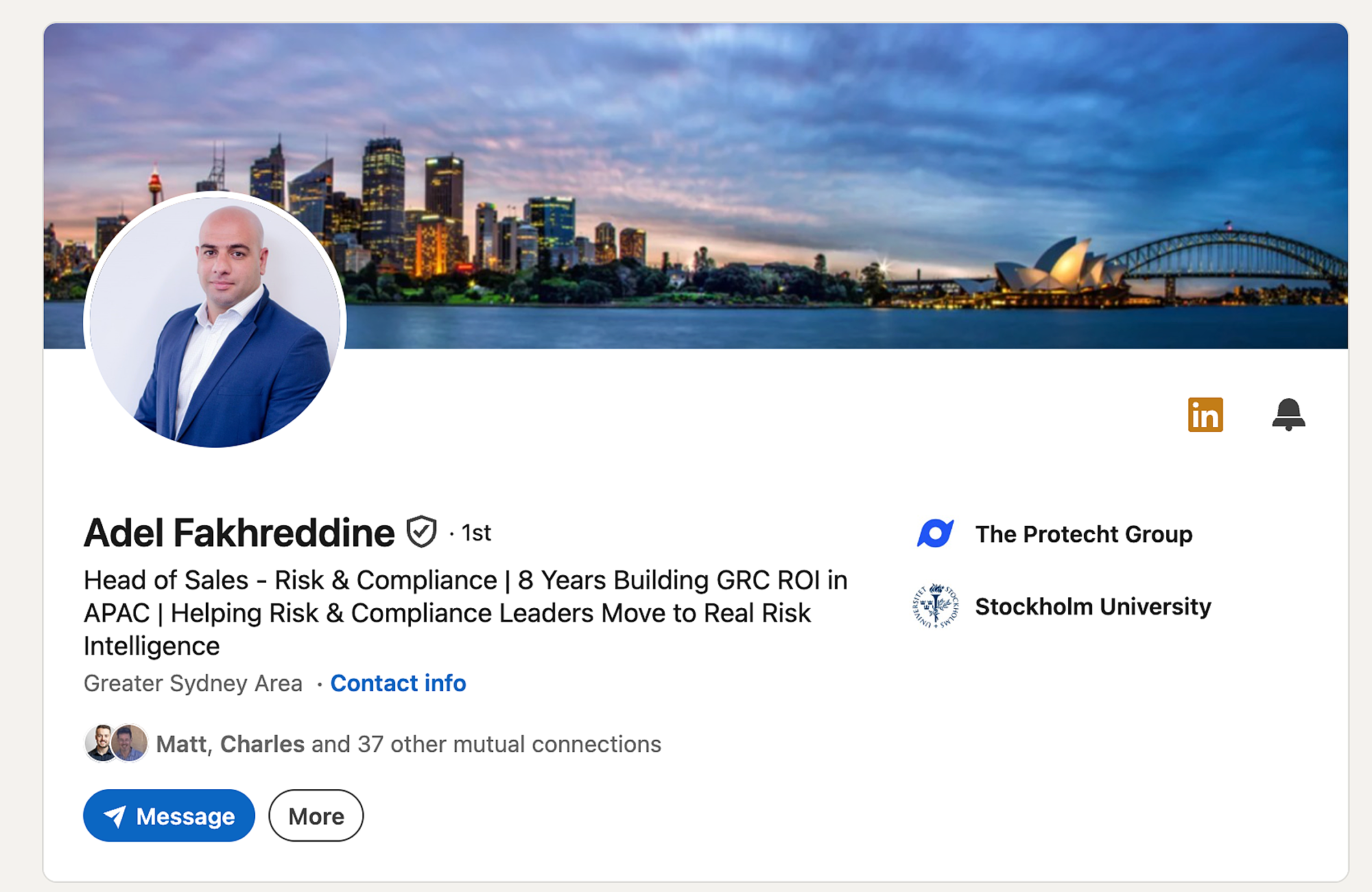 Executive personal branding — rebuilt LinkedIn presence