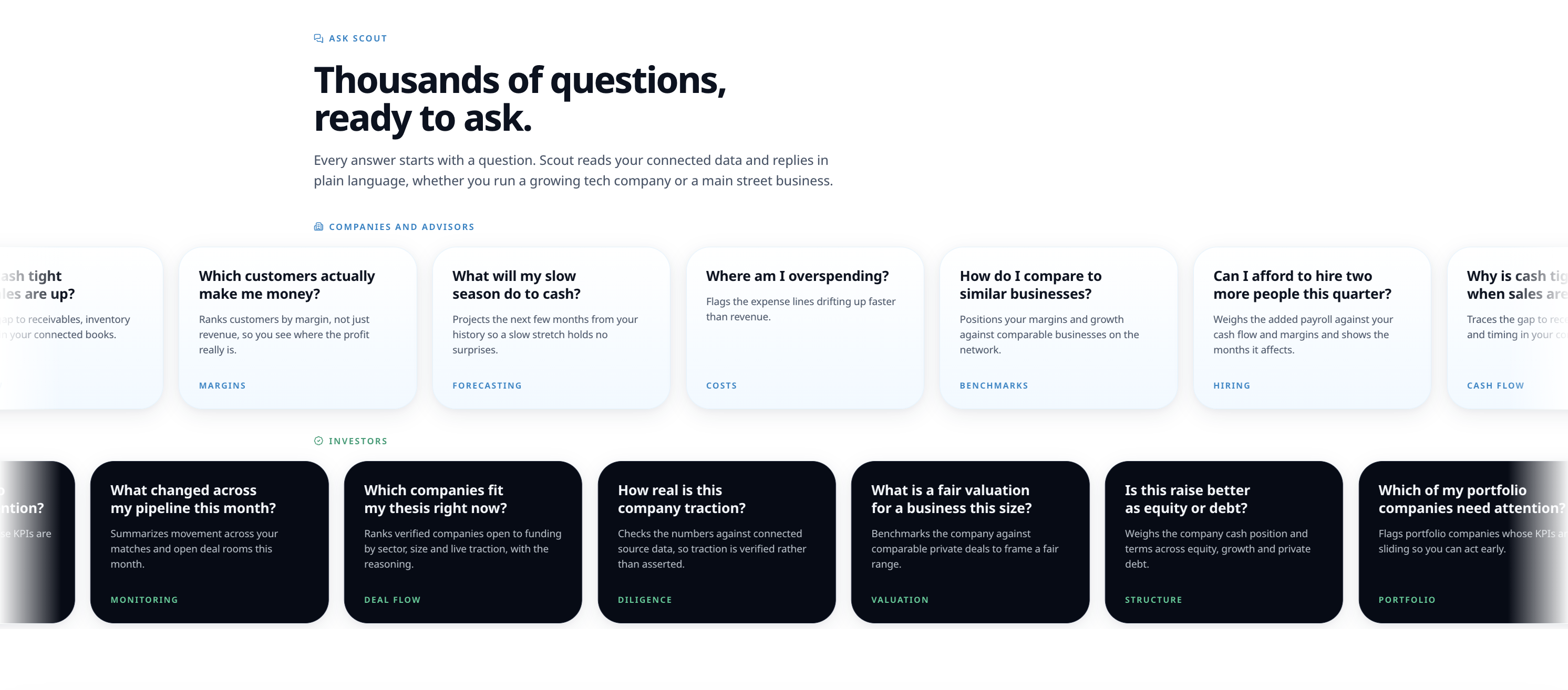 Ask Scout — thousands of questions, ready to ask